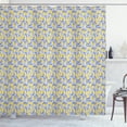 thumbnail image 1 of Ambesonne Fruits Shower Curtain, Boho Tropical Lemon Drawing, 69"Wx75"L, Persian Blue Mustard, 1 of 4