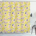 thumbnail image 1 of Ambesonne Fruits Shower Curtain, Fresh Summer Eats Graphic, 69"Wx84"L, Mustard Peach and Blue Violet, 1 of 3