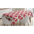 thumbnail image 1 of Ambesonne Fruits Tablecloth Rectangular Table Cover, Watermelon, 52"x70", Dark Coral Fern Green, 1 of 3