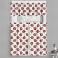 thumbnail image 1 of Ambesonne Fruits Valance & Curtain, Cartoon Apple Fruit Pattern, 55"x45", Dark Coral White Green, 1 of 6