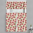 thumbnail image 1 of Ambesonne Fruits Valance & Curtain, Strawberries Vivid Food, 55"x45", Eggshell Red Olive Green, 1 of 6