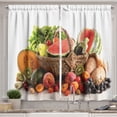 thumbnail image 1 of Ambesonne Fruits and Vegetables Kitchen Curtains, Full Basket, 55"x36", Multicolor, 1 of 3