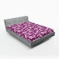 thumbnail image 1 of Ambesonne Fuchsia Fitted Sheet, Exotic Camouflage Pattern, Queen Size, Pale Pink and Fuchsia, 1 of 3