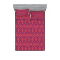 thumbnail image 1 of Ambesonne Fuchsia Fitted Sheet & Pillow Sham Set, Oriental Fruit, Queen, Purple and Dark Pink, 1 of 2
