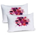 thumbnail image 1 of Ambesonne Fuchsia Pillow Sham 2 Pack, Bouquet of Exotic Flowers, 30"x20", Dark Purple Pale Peach, 1 of 3