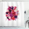thumbnail image 1 of Ambesonne Fuchsia Shower Curtain, Bouquet of Exotic Flowers, 69"Wx75"L, Dark Purple Pale Peach, 1 of 5