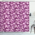 thumbnail image 1 of Ambesonne Fuchsia Shower Curtain, Exotic Camouflage Pattern, 69"Wx75"L, Pale Pink and Fuchsia, 1 of 5