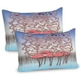 thumbnail image 1 of Ambesonne Fun Pillow Sham 2 Pack, Flamingos Maze Game Joy, 26"x20", Violet Blue Pale Blue, 1 of 3