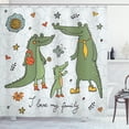 thumbnail image 1 of Ambesonne Fun Shower Curtain, Alligator Family Cartoon, 69"Wx75"L, Multicolor, 1 of 3