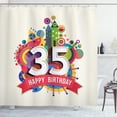 thumbnail image 1 of Ambesonne Fun Shower Curtain, Greeting Gift Age 35, 69"Wx84"L, Multicolor, 1 of 3