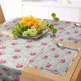 thumbnail image 1 of Ambesonne Fun Table Runner & Placemats, Happy Whales Pattern, Placemat 4 pcs + Runner 14"x90", Mint Peach Pink, 1 of 2
