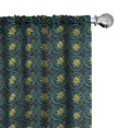 thumbnail image 1 of Ambesonne Funky Window Curtains, Spirals and Inner Sun Shapes, Each 28" W x 95" L, Dark Teal Maroon and Mustard, 1 of 3
