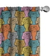 thumbnail image 1 of Ambesonne Funny Window Curtains, Colorful Grumpy Face Cats, Each 28" W x 84" L, Multicolor, 1 of 5