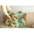 thumbnail image 1 of Ambesonne Funny Animals Throw Pillow Cover Pack of 2, Happy Leisure Day, 2 Pcs-20"x20", Yellow Aqua Green, 1 of 5