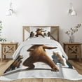 thumbnail image 1 of Ambesonne Funny Bear Quilted Coverlet 2 Pcs, Dancing Huge Glasses, Twin Size, Chocolate White, 1 of 4