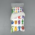 thumbnail image 1 of Ambesonne Funny Bedding Set 3 Pcs, Cartoon Aliens Monsters, Twin XL, Multicolor, 1 of 2