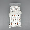 thumbnail image 1 of Ambesonne Funny Bedding Set 3 Pcs, Retro Bunny Rabbits, Twin, Orange White, 1 of 3