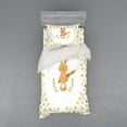 thumbnail image 1 of Ambesonne Funny Bedding Set 3 Pcs, Smiling Rabbit Summer, Twin, Multicolor, 1 of 3