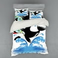 thumbnail image 1 of Ambesonne Funny Bedding Set 4 Pcs, Whale with Sunglasses, Queen, Black Blue, 1 of 3