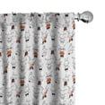 thumbnail image 1 of Ambesonne Funny Curtains, Retro Bunny Rabbits, Pair of 28"x95", Orange White, 1 of 5