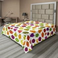 thumbnail image 1 of Ambesonne Funny Flat Sheet, Humanized Fruit Characters, Full Size, White and Multicolor, 1 of 1