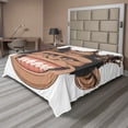 thumbnail image 1 of Ambesonne Funny Flat Sheet, Whimsical King Chimpanzee, Queen Size, Taupe Pale Caramel and White, 1 of 1