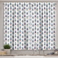 thumbnail image 1 of Ambesonne Funny Kitchen Curtains, Repetitive Minimal Robots, 55"x36", Sea Blue Orange and Dark Pink, 1 of 1