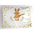 thumbnail image 1 of Ambesonne Funny Pillow Sham, Smiling Rabbit Summer, 26" X 20", Multicolor, 1 of 2