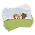 thumbnail image 1 of Ambesonne Funny Place Mats Set of 4, Shower and Hedgehog, Standard Size, Green Pale Blue, 1 of 6