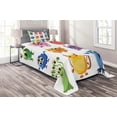 thumbnail image 1 of Ambesonne Funny Quilted Coverlet 2 Pcs, Cartoon Aliens Monsters, Twin Size, Multicolor, 1 of 2