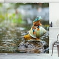 thumbnail image 1 of Ambesonne Funny Shower Curtain, Frog Above the Snail, 69"Wx84"L, Multicolor, 1 of 3