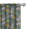thumbnail image 1 of Ambesonne Funny Sloth Curtains, Jungle Plants Leaves, Pair of 28"x84", Grey and Multicolor, 1 of 5