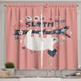 thumbnail image 1 of Ambesonne Funny Sloth Kitchen Curtains, Flowers Leaves Branches, 55"x45", Coral and Multicolor, 1 of 3