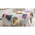 thumbnail image 1 of Ambesonne Funny Tablecloth Rectangular Table Cover, Folkloric Fish Family, 52"x70", Multicolor, 1 of 4