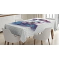 thumbnail image 1 of Ambesonne Funny Tablecloth Rectangular Table Cover, Hipster Panda with Tie, 60"x90", Black Blue, 1 of 4