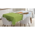 thumbnail image 1 of Ambesonne Funny Tablecloth Rectangular Table Cover, Shower and Hedgehog, 60"x90", Green Pale Blue, 1 of 4