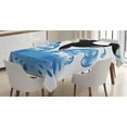 thumbnail image 1 of Ambesonne Funny Tablecloth Rectangular Table Cover, Whale with Sunglasses, 60"x90", Black Blue, 1 of 3
