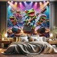 thumbnail image 1 of Ambesonne Funny Tapestry King Size, Animal Rock Band Colorful, 104"x88", Lime Green Multicolor, 1 of 3