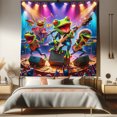 thumbnail image 1 of Ambesonne Funny Tapestry Queen Size, Animal Rock Band Colorful, 88"x88", Lime Green Multicolor, 1 of 3
