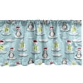 thumbnail image 1 of Ambesonne Funny Window Valance, Penguins and Snowmans on Ice Floes Antarctica Cartoon Caps Scarfs Funny Pattern, Curtain Valance for Kitchen Bedroom Decor with Rod Pocket, 54" X 18", Multicolor, 1 of 3