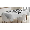 thumbnail image 1 of Ambesonne Funny Words Tablecloth Rectangular Table Cover, Rise and Wine Words, 60"x84", Black and White, 1 of 4