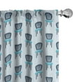 thumbnail image 1 of Ambesonne Furniture Window Curtains, Repeating Armchairs Art, Each 28" W x 63" L, Deep Sky Blue and Dark Grey, 1 of 4