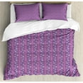 thumbnail image 1 of Ambesonne Futuristic Duvet Cover Set, Geometric Angular Forms, Queen, Violet Pale Fuchsia Lilac, 1 of 6