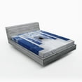 thumbnail image 1 of Ambesonne Futuristic Fitted Sheet, Sky Clouds on Walls, Full Size, Blue White, 1 of 2