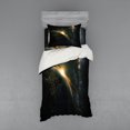 thumbnail image 1 of Ambesonne Galaxy Bedding Set 3 Pcs, Sun Rising Above Earth, Twin, Black, 1 of 2