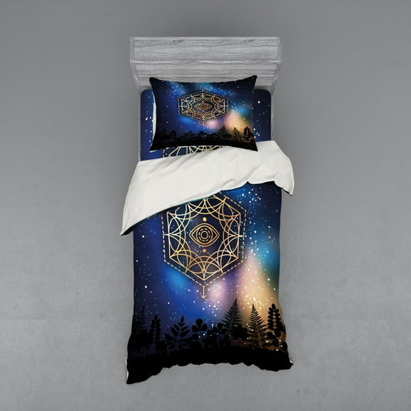 Ambesonne Galaxy Bedding Set 3 Pcs, Third Eye Milky Way, Twin XL, Multicolor