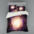thumbnail image 1 of Ambesonne Galaxy Bedding Set 4 Pcs, Alluring Space Hole, Queen, Black Pink Beige, 1 of 2