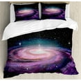 thumbnail image 1 of Ambesonne Galaxy Duvet Cover Set, Galaxy in Outer Space, 2-Calking, Mauve Black, 1 of 7