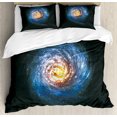 thumbnail image 1 of Ambesonne Galaxy Duvet Cover Set, Mysterious Space Road, King, Blue Yellow Black, 1 of 3