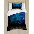 thumbnail image 1 of Ambesonne Galaxy Duvet Cover Set, Space from Home View, Twin, Purple Blue Brown, 1 of 3